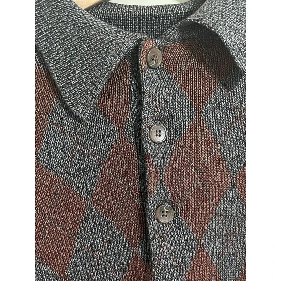 Barry Bricken Mens 100% Silk Long Sleeve Knit Collared Sweater Shirt Size XLarge - Picture 3 of 7